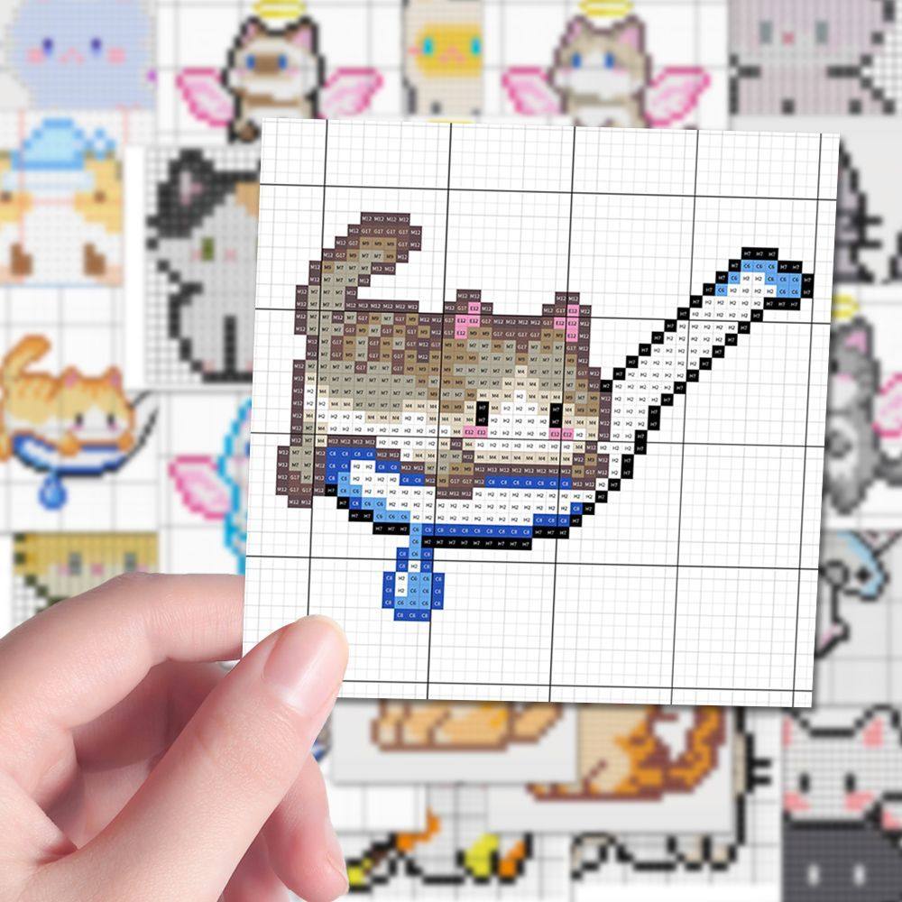 小猫拼豆豆96张可爱猫咪拼豆卡通爆款创意图纸贴贴防水收藏装饰平,文具电教/文化用品/商务用品,贴纸/立体贴纸,淘宝优惠券,粉丝福利购,淘宝优惠卷