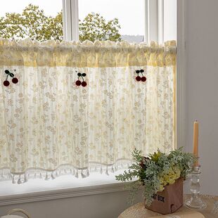 短款窗帘宿舍遮挡帘防走光帘出租屋免打孔半截窗帘卧室门帘子布遮