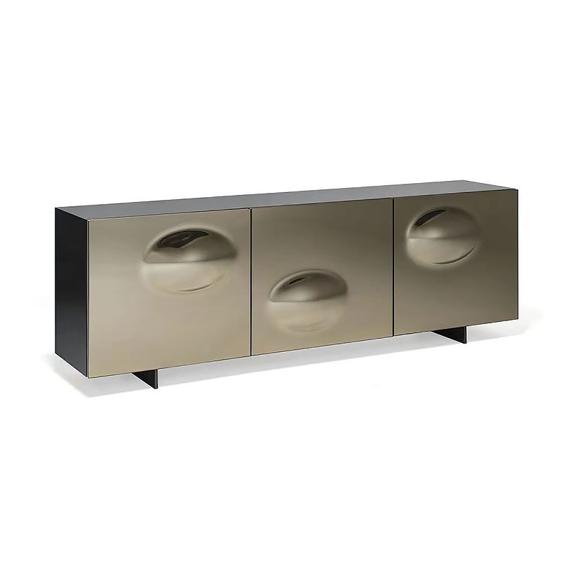 轻奢大容量玻璃艺术餐边柜不锈钢