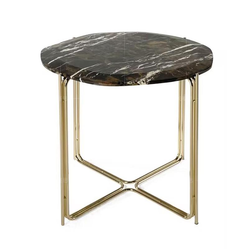 高端边几金属高级意式轻奢大理石
