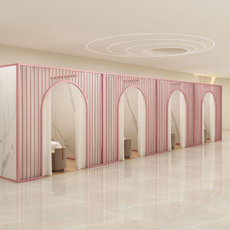 美容院拱门隔断墙轻奢美甲店拱形屏风现代简约纹绣化妆室包间隔断