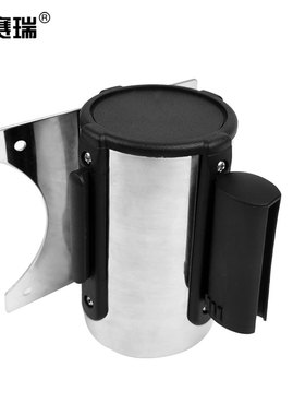 安赛瑞 壁挂式不锈钢隔离伸缩带 组合式 墙面式黄色隔离带 25974