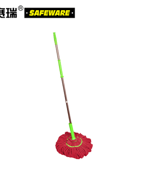 安赛瑞 自拧水拖把 卡锁拖把  免手洗 自动挤水拖把 红色 23490BJ