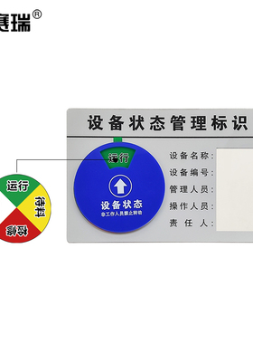 安赛瑞 盒式设备状态旋转管理标识 亚克力状态指示牌  25868