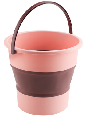 安赛瑞 折叠水桶洗车桶钓鱼桶打水桶家用收纳桶 10L 粉色 7A00875