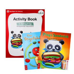 英文原版分级阅读绘本 Spotlight on Literacy L2-4系列含2本故事书（book1+book2）+1本练习册+1光盘 4-8岁儿童英语分级读物