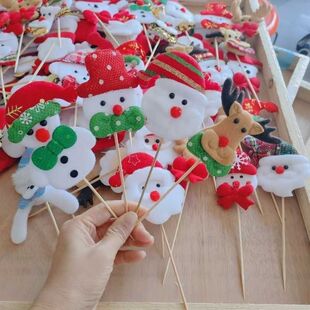 圣诞配饰圣诞花束配件节日装饰插件圣诞树烘焙花束装饰蛋糕插件装