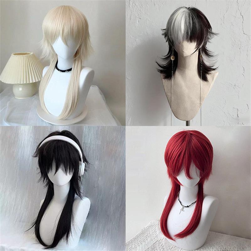 德国精工男女白金色狼尾鲻鱼头同款假发假发仿真发半扎水母头cos