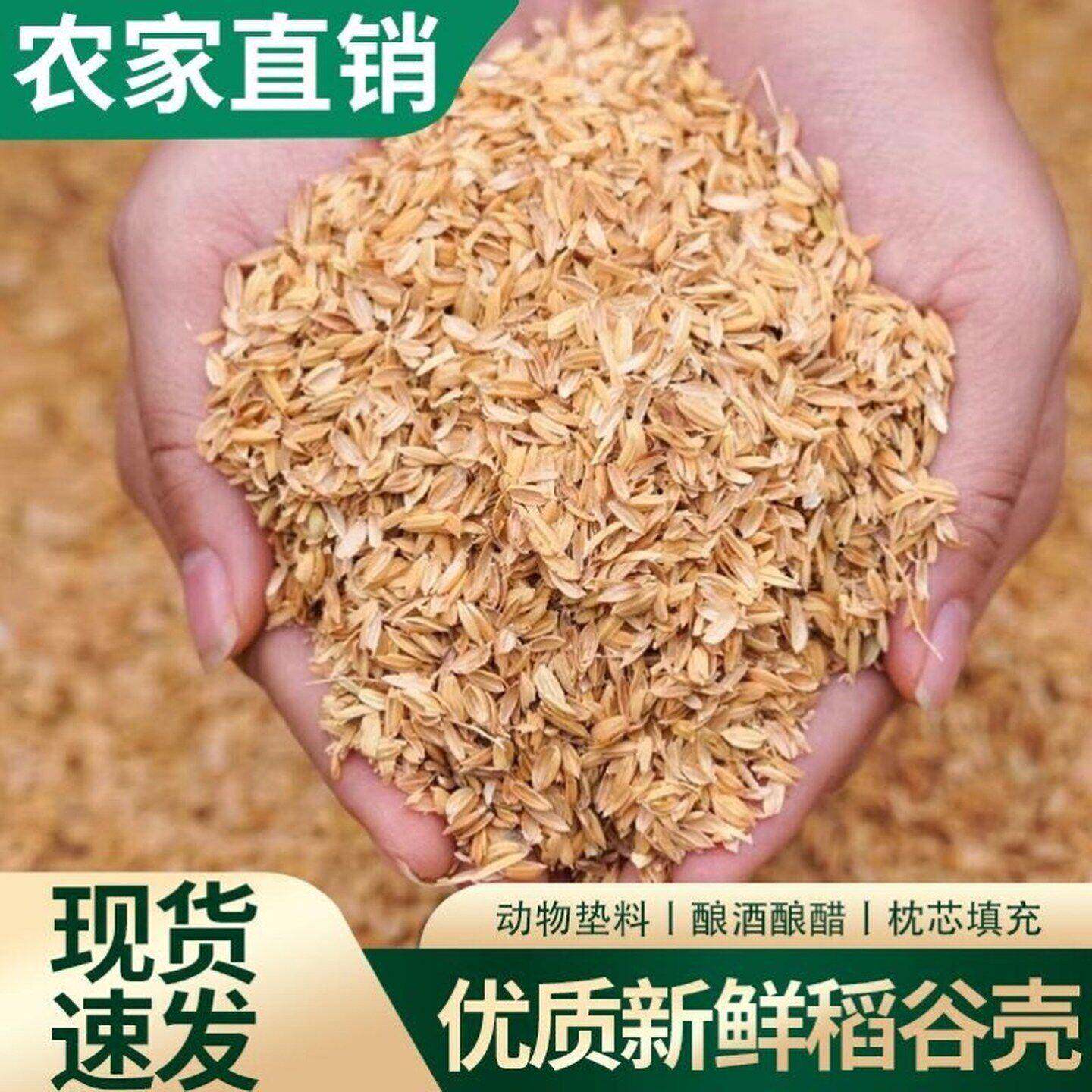 稻壳垫谷壳养殖米糠喂鸡垫料饲料酿酒宠物辅料枕头芯填充走量