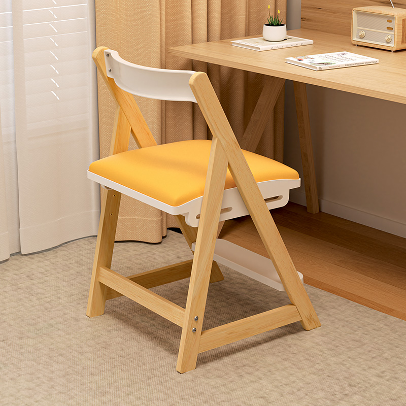 美好童年纯实木儿童学习椅学生家用椅可调节成长椅坐姿矫正椅餐椅