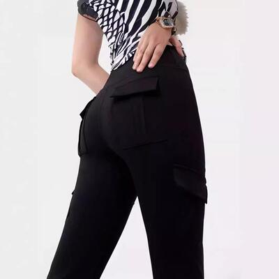 Pocket Pants Multiple Pockets Comfortable Wear Semi Sheer