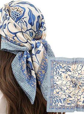 Women Leaf Print Scarf Comfortable Hair Fashionable