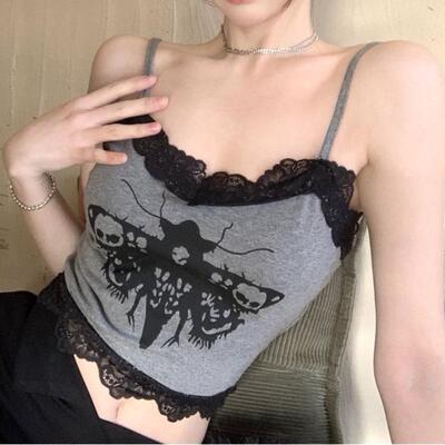 Women Contrast Lace Casual Adjustable Spaghetti Strap