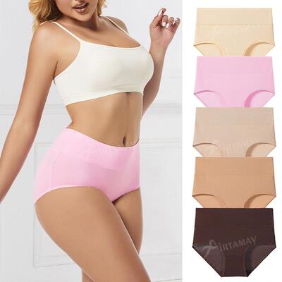6 Pack Women Medium Low Waist Underwear Invisible Seamless