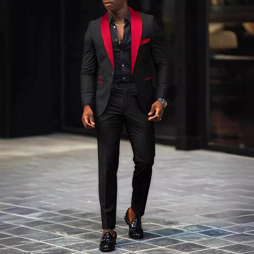 Men Slim Single Button Suit Fashionable Casual Wear Durable