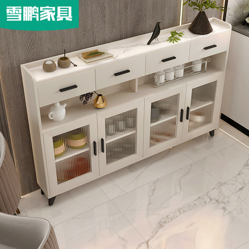 轻奢岩板餐边柜超薄20cm厨房走廊