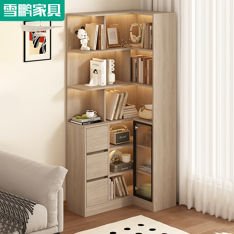 书房客厅沙发边柜转角书柜