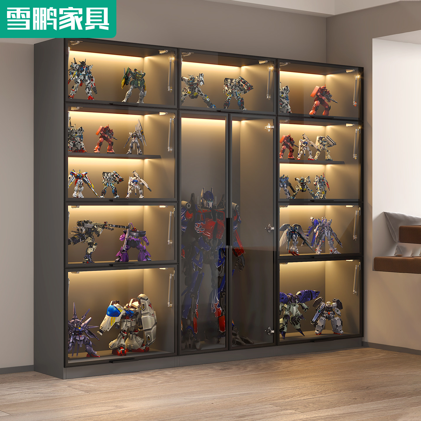 实木手办玩具展示柜家用陈列柜