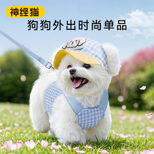 比熊泰迪宠物 神经猫狗狗可牵引背带衣服小型犬小狗春夏2025年新款
