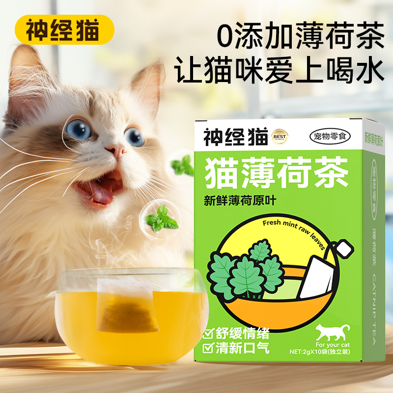 神经猫宠物猫猫米薄荷茶