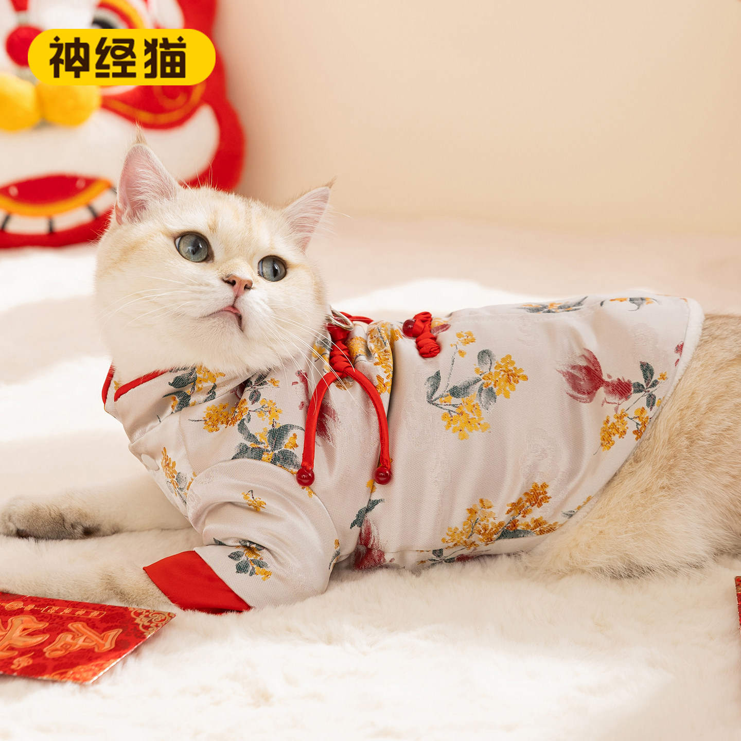 秋冬季春节喜庆猫咪衣服如鱼得水新年两脚唐装成幼猫布偶宠物衣服,宠物/宠物食品及用品,猫宠物服装/雨衣（新）,淘宝优惠券,粉丝福利购,淘宝优惠卷