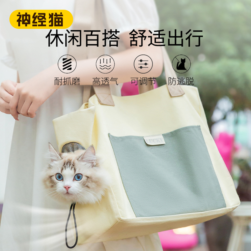 宠物神经猫纯色帆布包