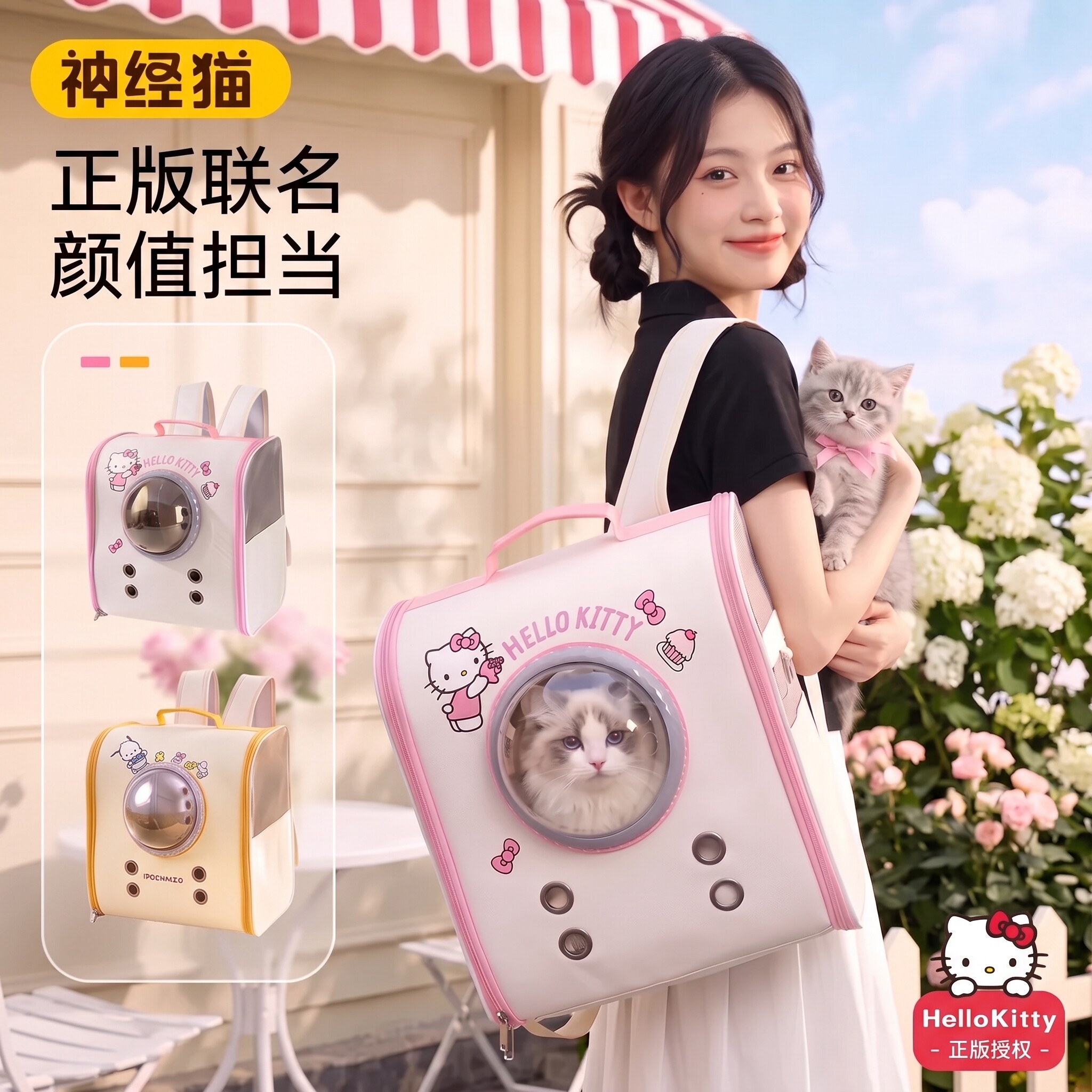 猫包太空舱双肩包大容量宠物背包书包便携外出猫咪透气狗猫行李箱