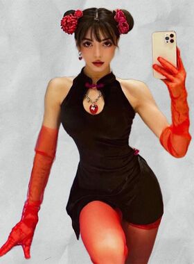 新款酒吧ds演出服女gogo服装DJ舞台装性感B组女团复古旗袍裙套装