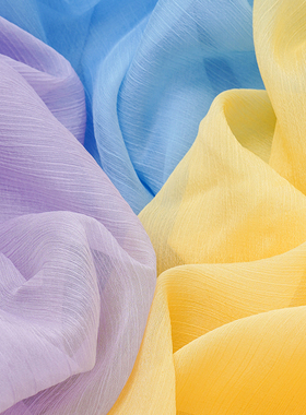 30D雪纺真丝皱布料古风汉服天丝薄纱连衣裙婚礼婚纱衬衫装饰面料