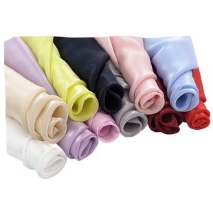 浮光锦网纱布料双色闪光加密纱冰丝缎半透硬纱服装婚庆服装饰面料