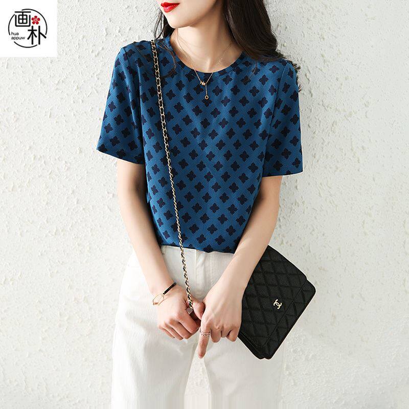 Four flowers pattern T-shirt Women's wear 2020 summer new pattern T-shirts Western style Popular Easy jacket Short sleevedin the Women's clothing/Boutique , T-shirt  category - from Buy2taobao.com to provide professional Taobao agent buy service