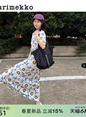 Marimekko【Unikko游霓可】蓝色女士短袖连衣裙宽松26春夏新品