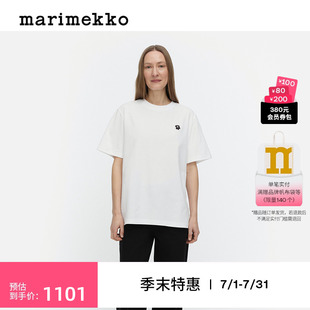 Marimekko 圆领女士T恤宽松上衣 Unikko游霓可印花 2025早春新款