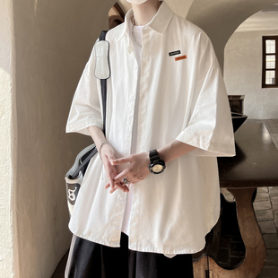 INS潮INSstudios店铺insstudlos衬衫男短袖衬衣男冰丝寸衫男大码