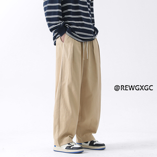 INS潮INSstudios店铺insstudlos日系纯色宽松直筒休闲裤男灯笼裤
