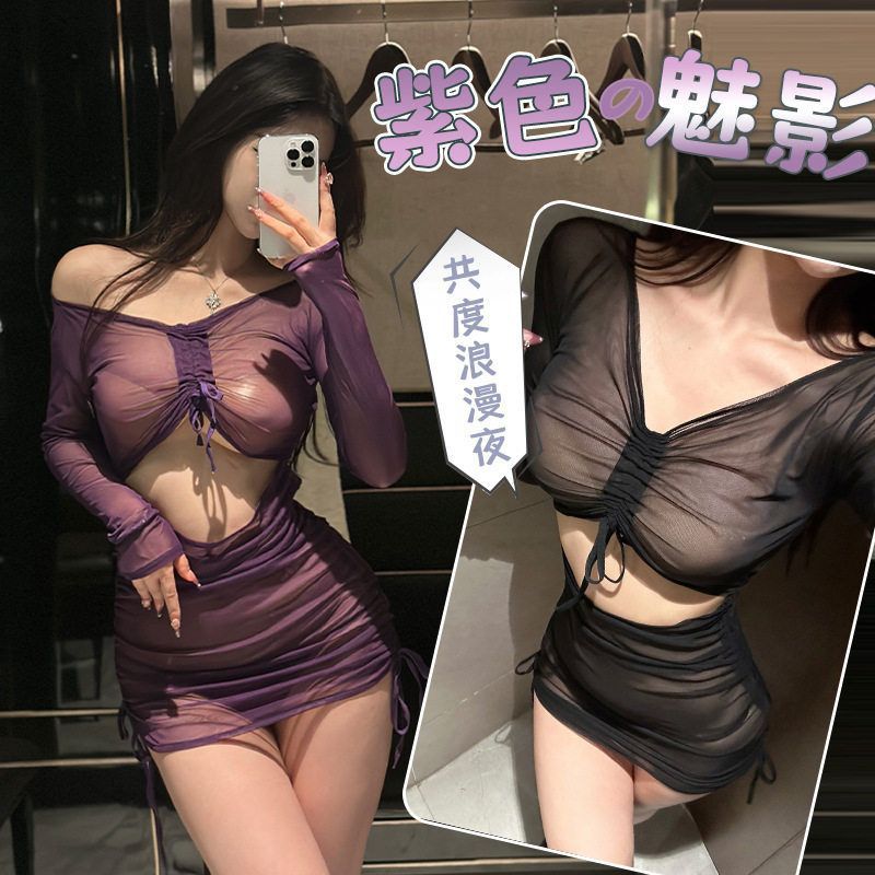 性感睡衣透视制服纯欲免脱肚兜女成人约会内衣诱惑吊带夜店蕾丝