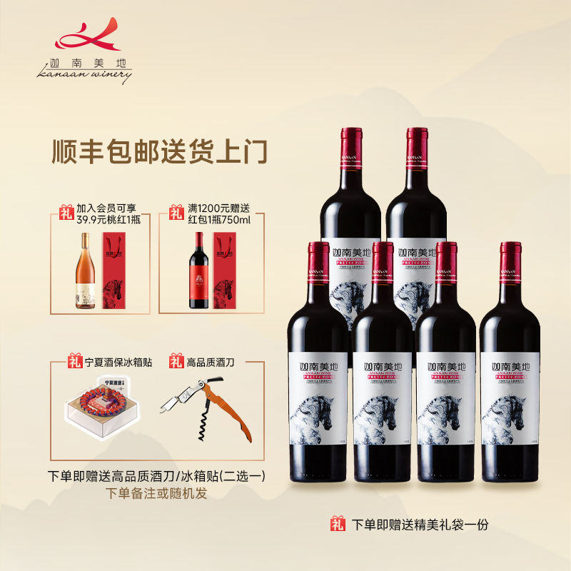 迦南美地小马驹干红葡萄酒整箱