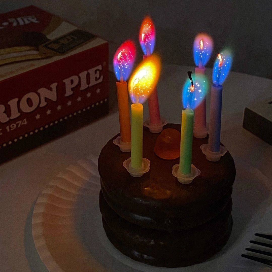 吹不灭的生日蜡烛网红创意彩色火焰蜡烛生日发光变色蛋糕装饰拍照