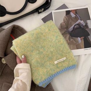 羊绒围巾小尺寸韩版学生羊毛冬季围巾新款纯色高级百搭毛线加厚保