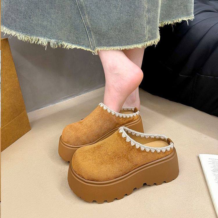 婚纱专用增高鞋厚底增高勃肯鞋一脚蹬包头拖鞋女外穿2026新款秋季