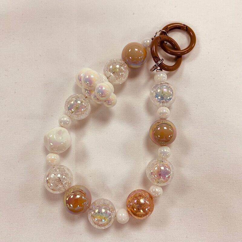 手机挂绳侧边新款ins水晶串珠云朵链条适用创意手机挂饰短款挂绳