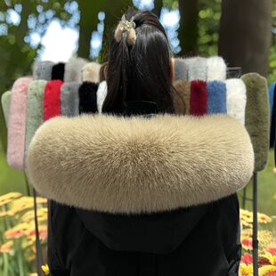 羽绒服帽子上的毛领男女秋冬大衣羽绒派克棉服通用仿狐狸貉子毛大