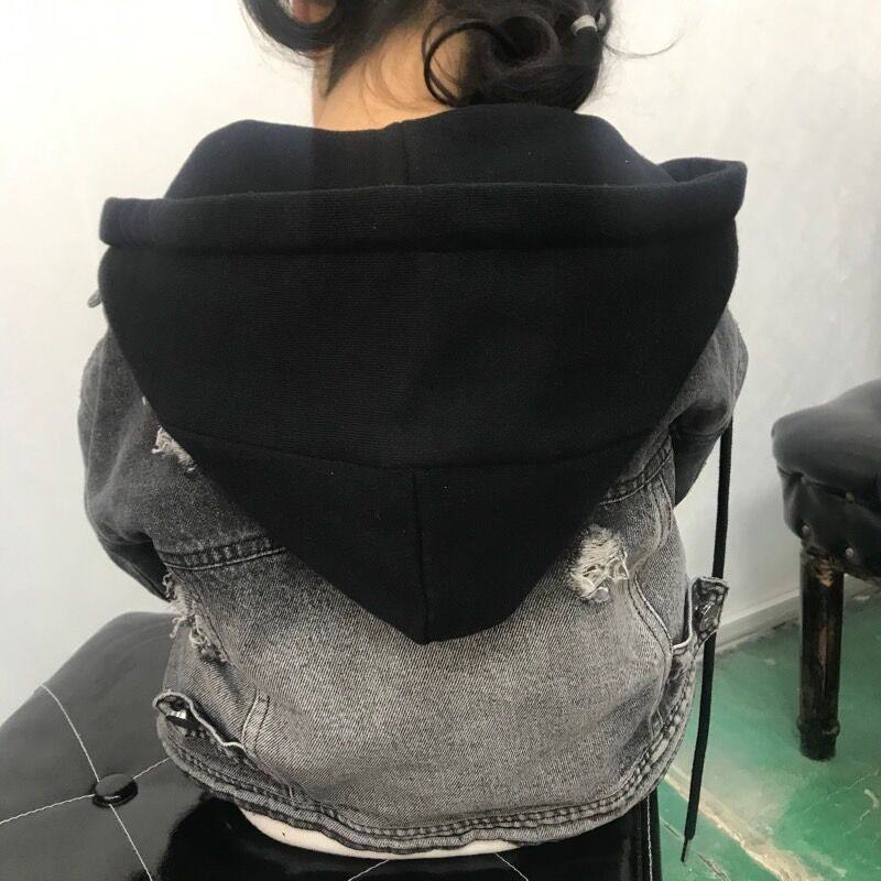配羽绒服假帽子儿童假帽子单买可拆卸假卫衣帽子单独假领子牛仔外