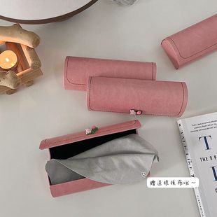 眼镜盒儿童女孩简约高颜值眼镜盒可携式女生学生近视眼镜收纳盒子