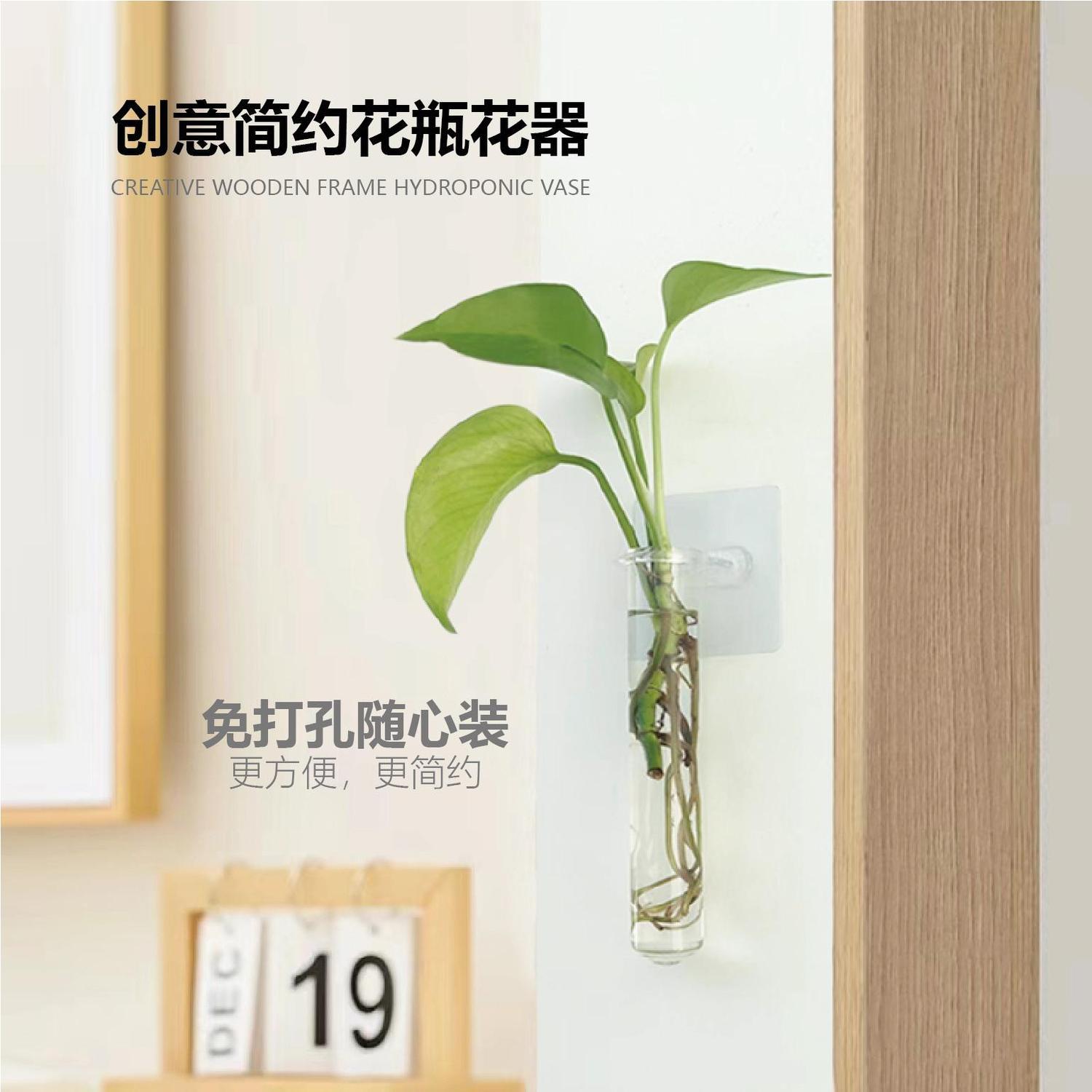 框壁挂绿植墙上水培花瓶壁挂式自粘绿植鲜花瓶壁挂式花盆挂墙绿植