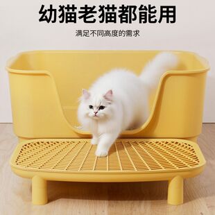 防猫砂带出装置控砂踏板盆防外防带控沙垫厕所双层加高台防外垫子