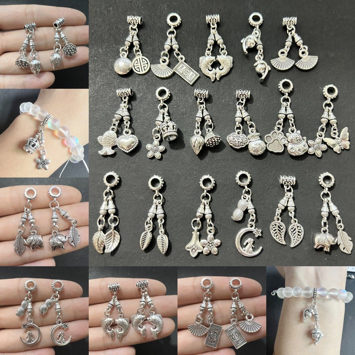 精致单坠小吊坠藏银莲花