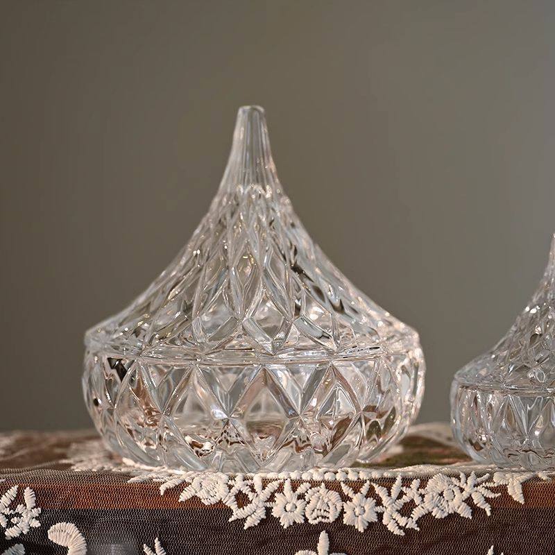 钻石密封罐网红欧式钻石水滴水晶玻璃糖罐首饰盒带盖糖罐水果罐消,餐饮具,糖缸,淘宝优惠券,粉丝福利购,淘宝优惠卷