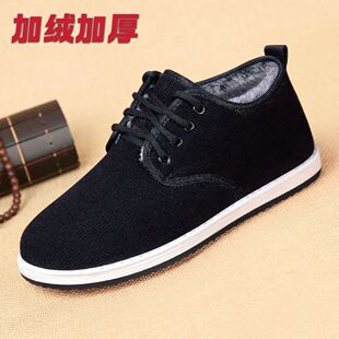 布鞋男款加棉冬季防寒布鞋加厚加绒保暖高帮棉鞋休闲民族风