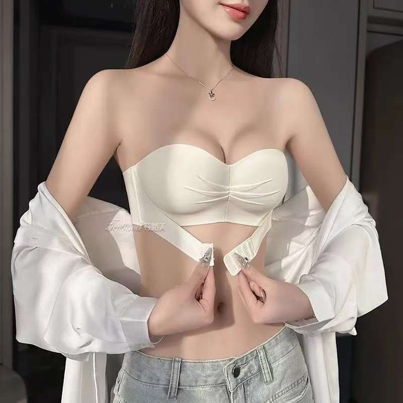 没有肩带的内衣前扣无女